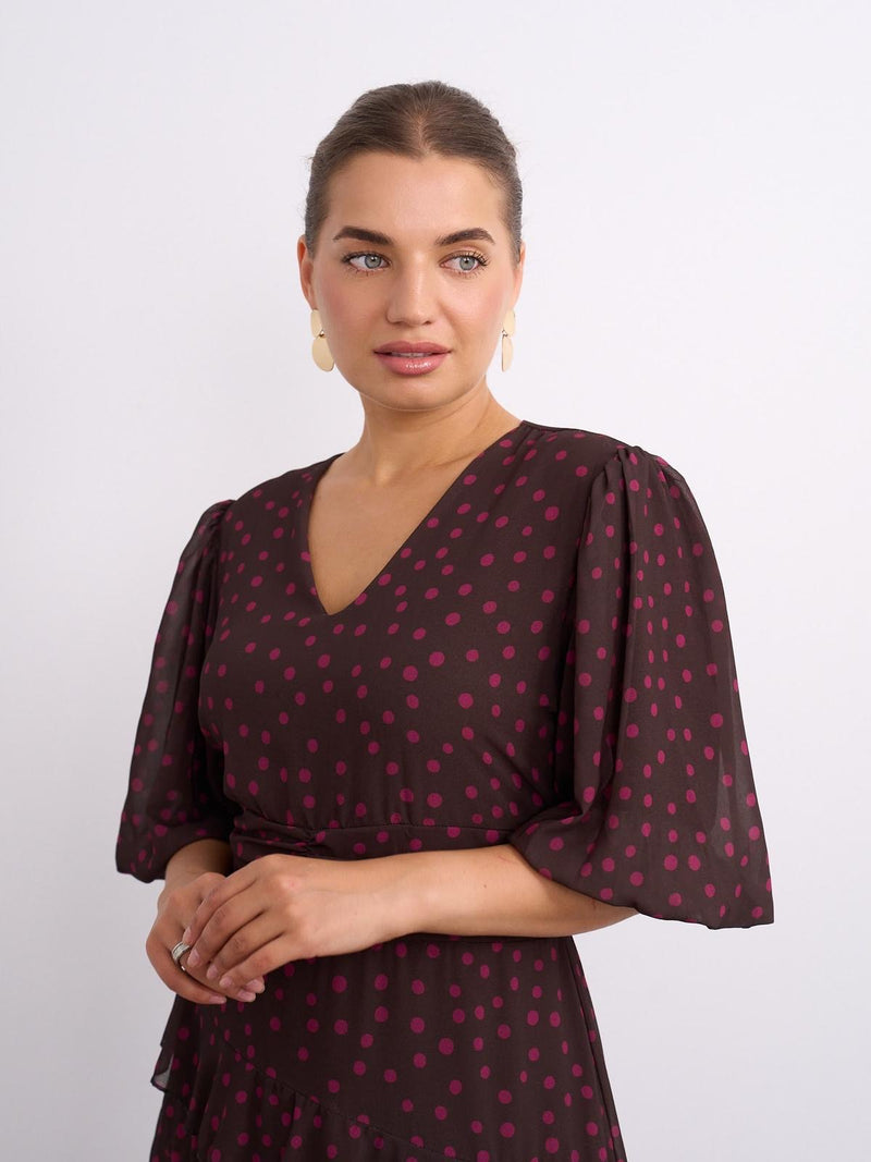 Kyla Ivy Dress Ppolka Dot | Brown 7887