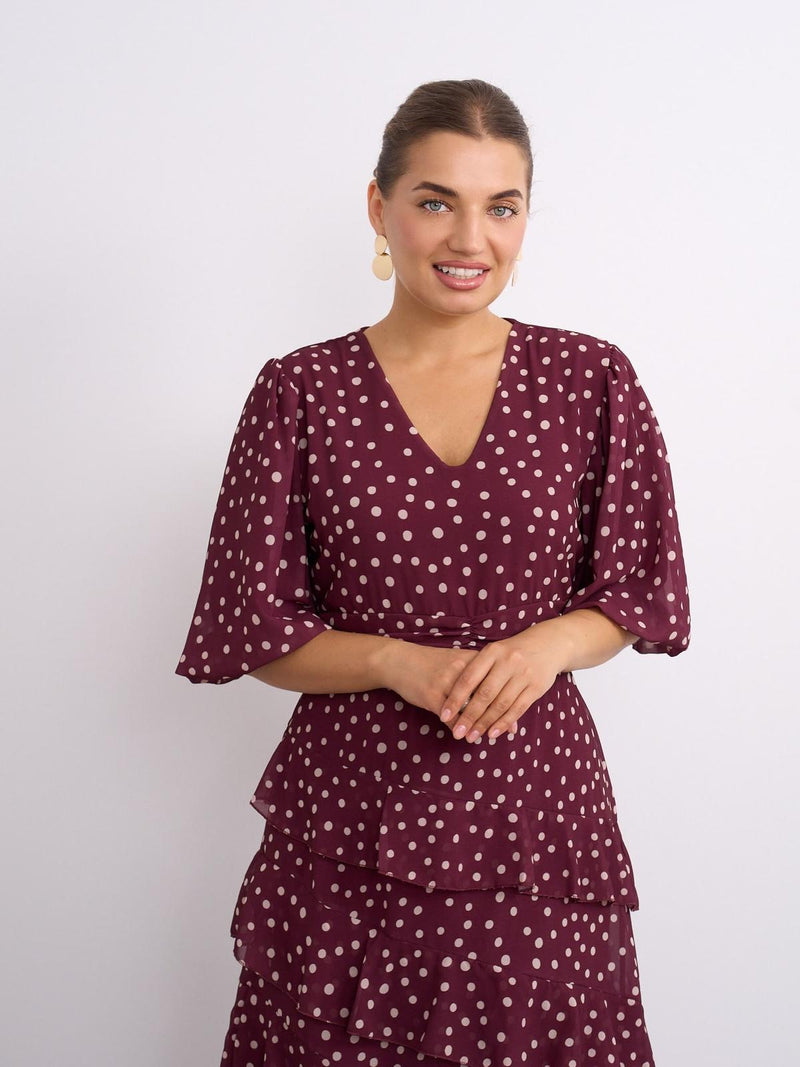 Kyla Ivy Dress Polka Dot | Berry 7887