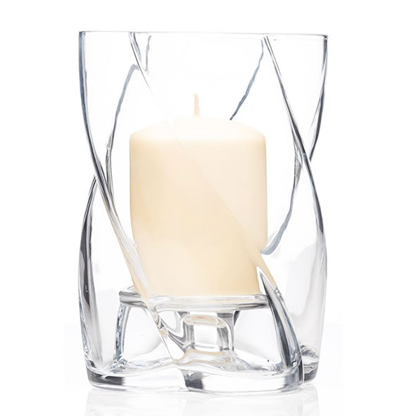 Newgrange Living Roisin Hurricane Pillar Candle Holder, 13.5cm | Glass 1003302