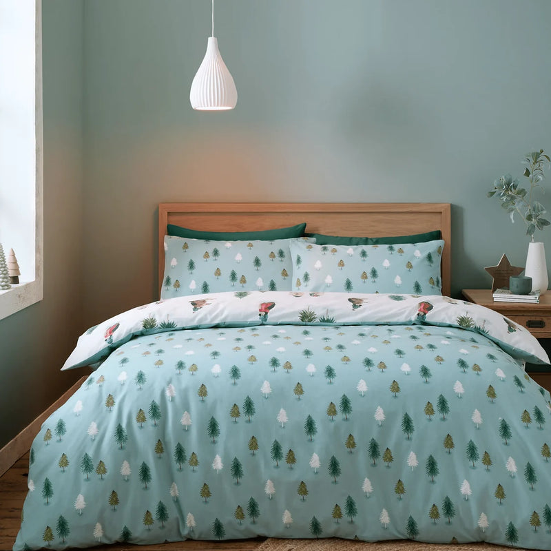 Catherine Lansfield Brushed Cotton Penguin Set | Green