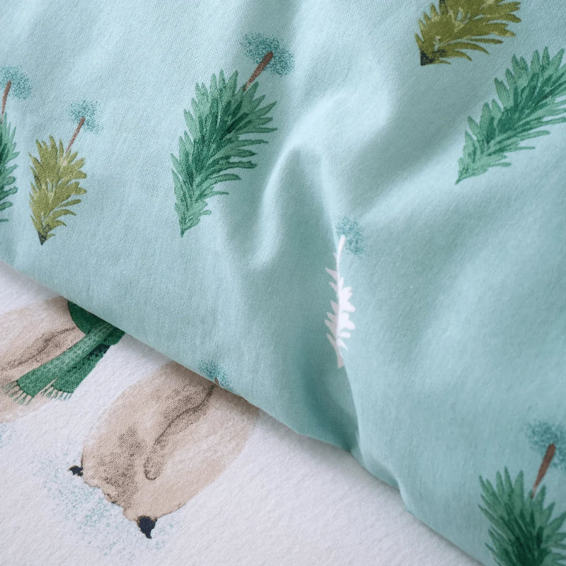 Catherine Lansfield Brushed Cotton Penguin Set | Green