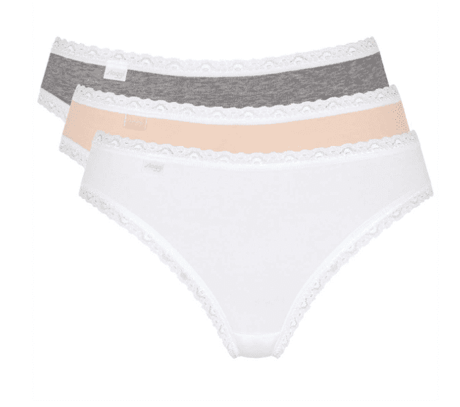 10198269 Sloggi Weekend Hipster 3 Pack Grey/White