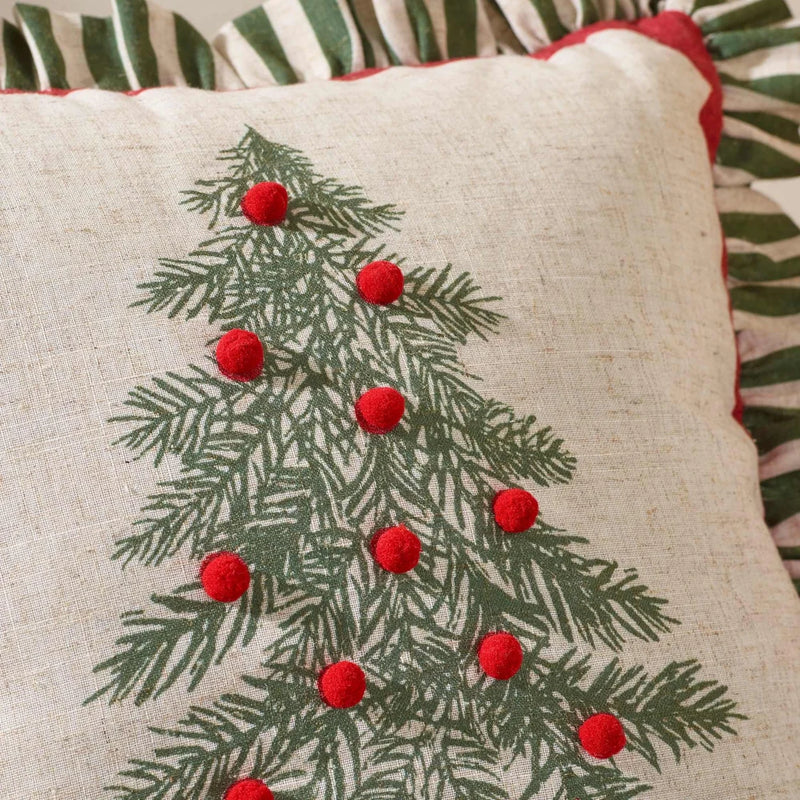 Catherine Lansfield Filled Christmas Tree Cushion | Green 385739