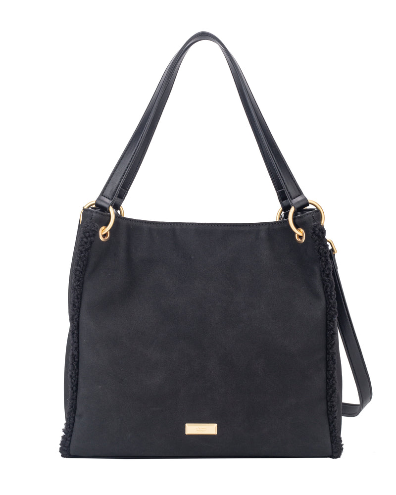 Gionni Bloom Bouclé Trim Tote Bag | Black 11G2911