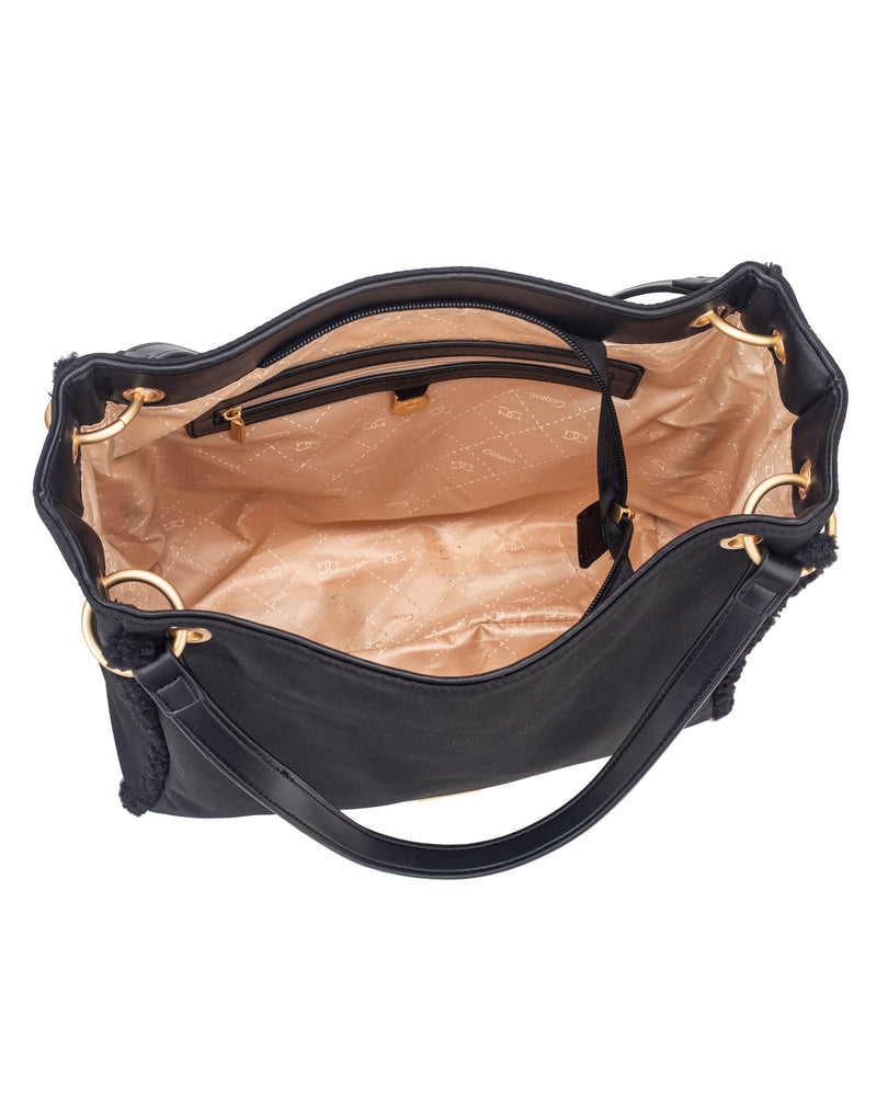 Gionni Bloom Bouclé Trim Tote Bag | Black 11G2911