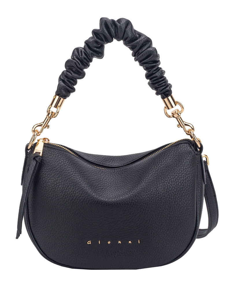 Gionni Musk Scrunchie Handle Curved Shoulder Bag | Black 11G2914