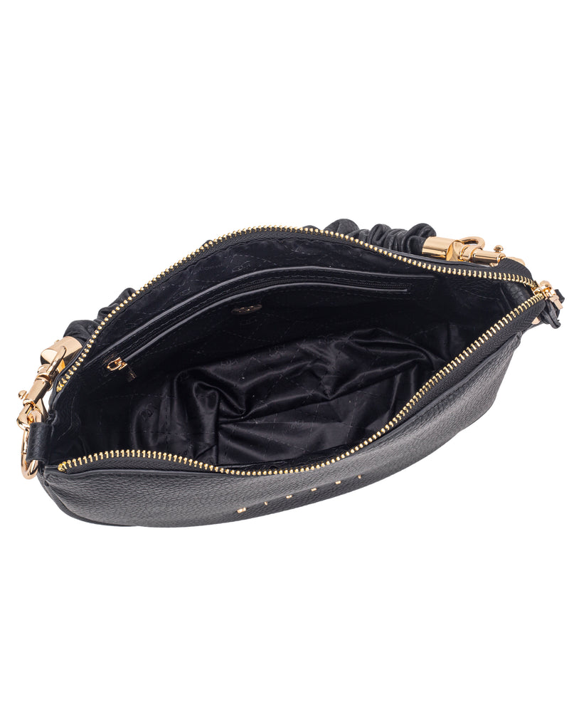 Gionni Musk Scrunchie Handle Curved Shoulder Bag | Black 11G2914