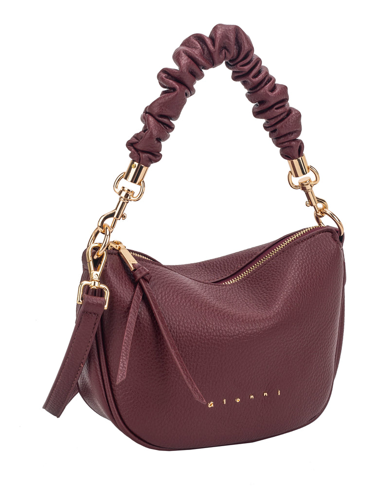 Gionni Musk Scrunchie Handle Curved Shoulder Bag | Burgandy 11G2914
