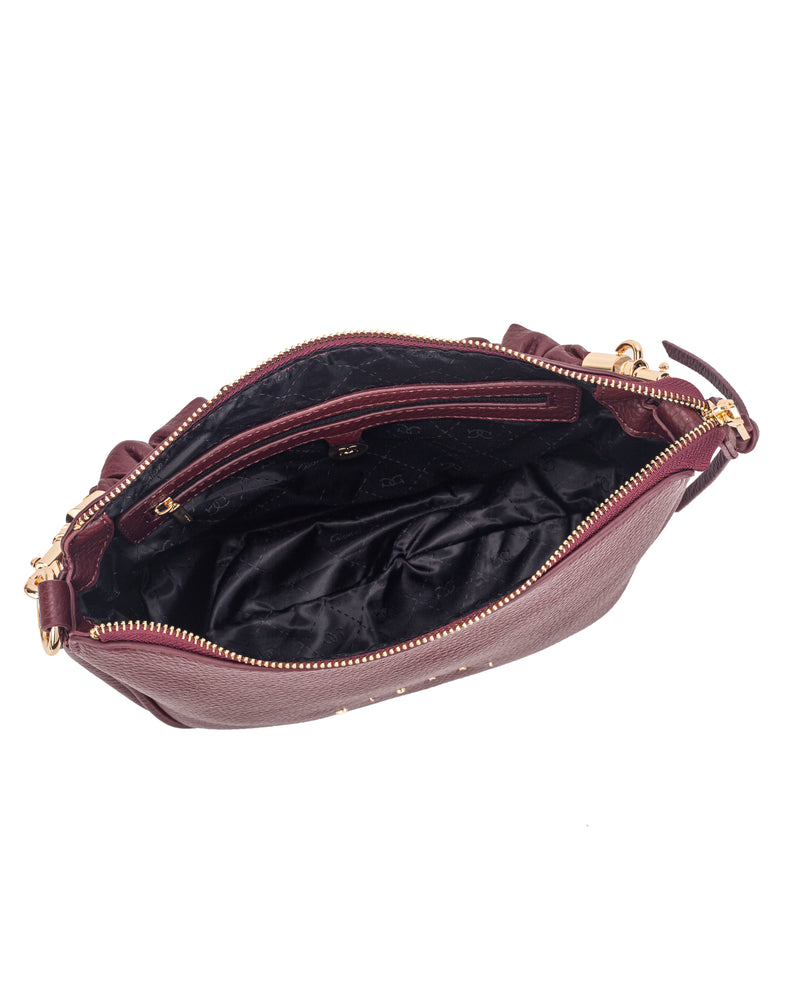 Gionni Musk Scrunchie Handle Curved Shoulder Bag | Burgandy 11G2914
