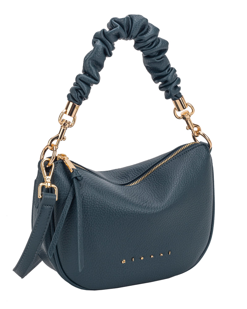 Gionni Musk Scrunchie Handle Curved Shoulder Bag | Teal 11G2914