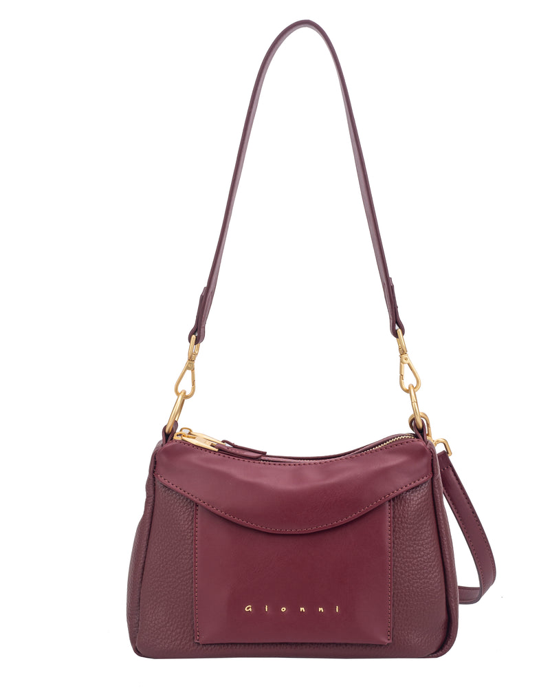 Gionni Saffron Double Zip Shoulder Bag | Red 11G2917