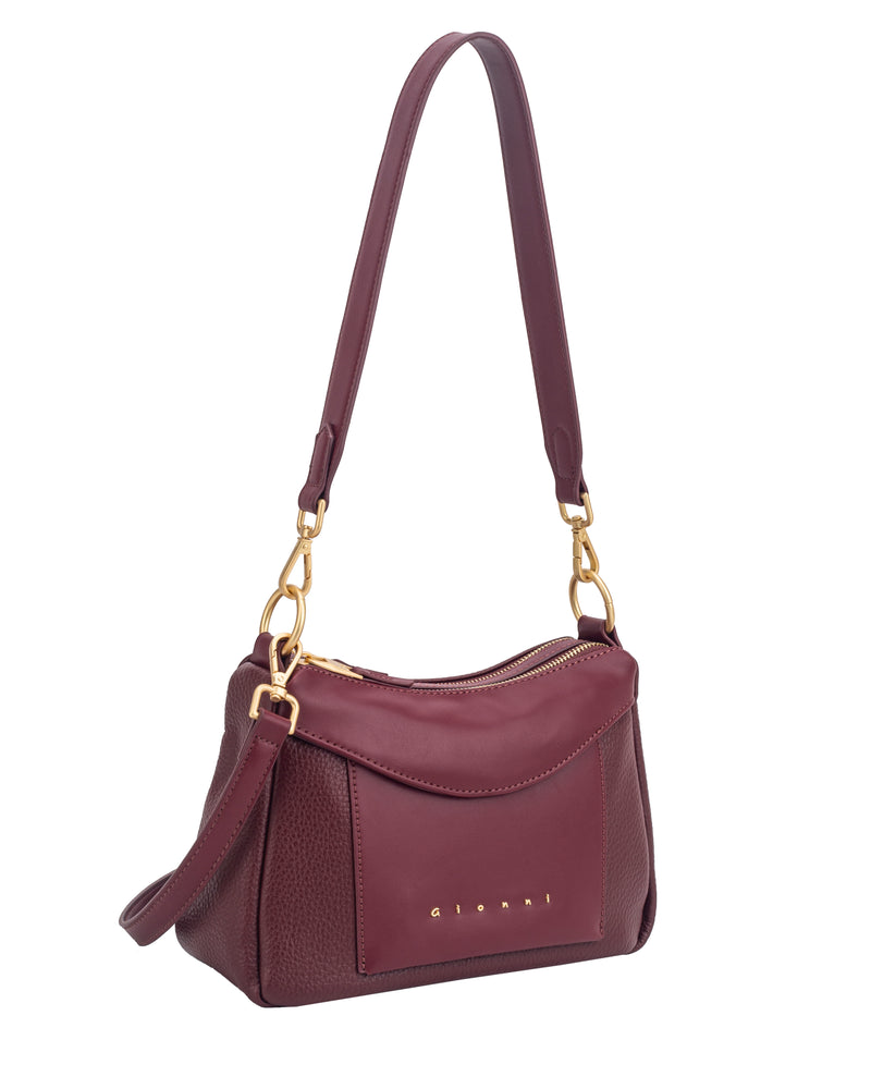 Gionni Saffron Double Zip Shoulder Bag | Red 11G2917
