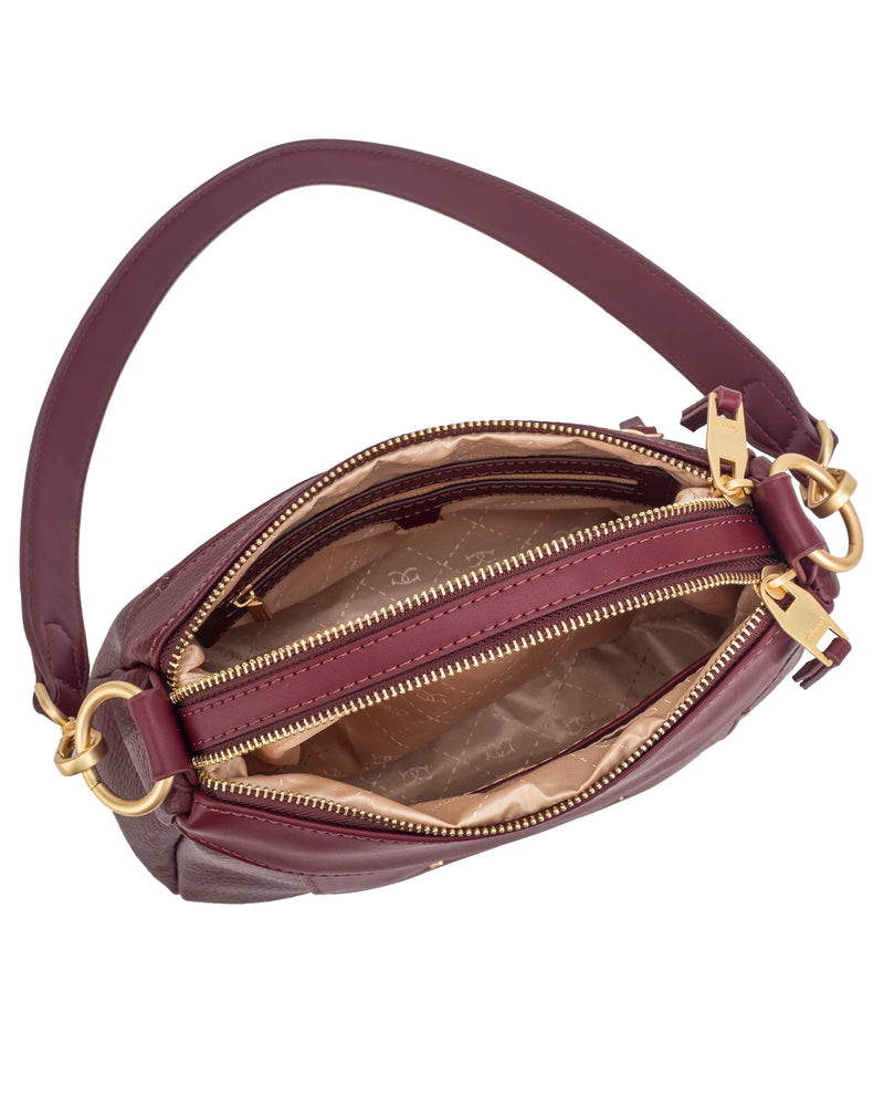 Gionni Saffron Double Zip Shoulder Bag | Red 11G2917