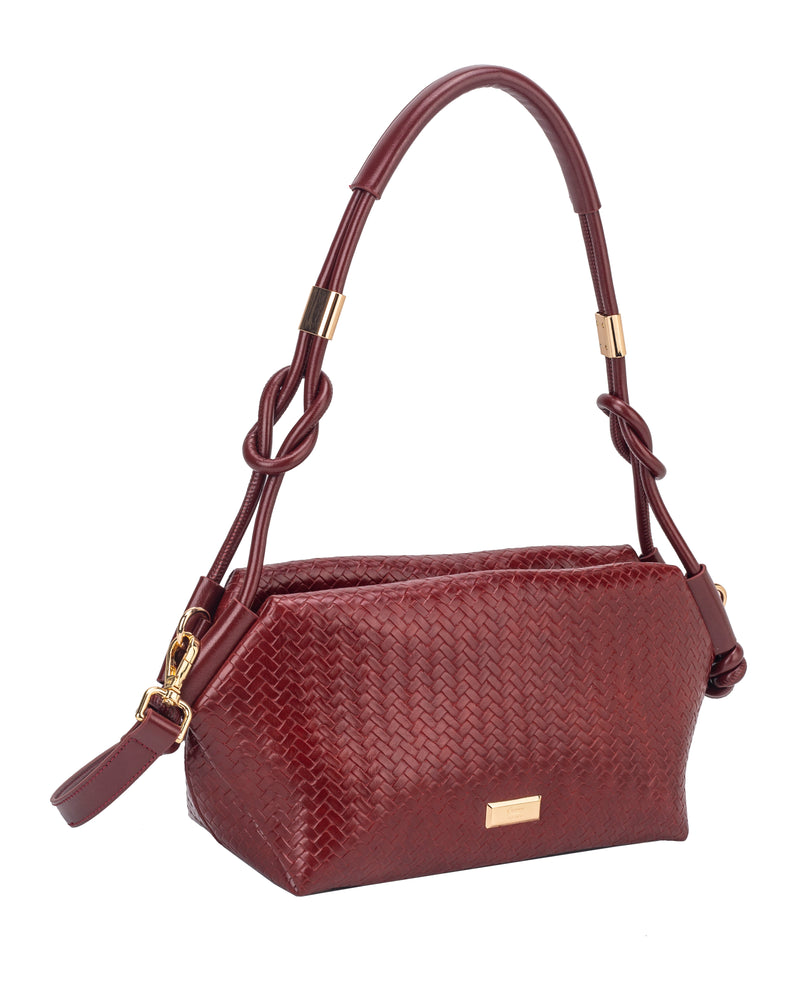 Gionni Neroli Woven Knot Handle Shoulder Bag | Red 11G2919