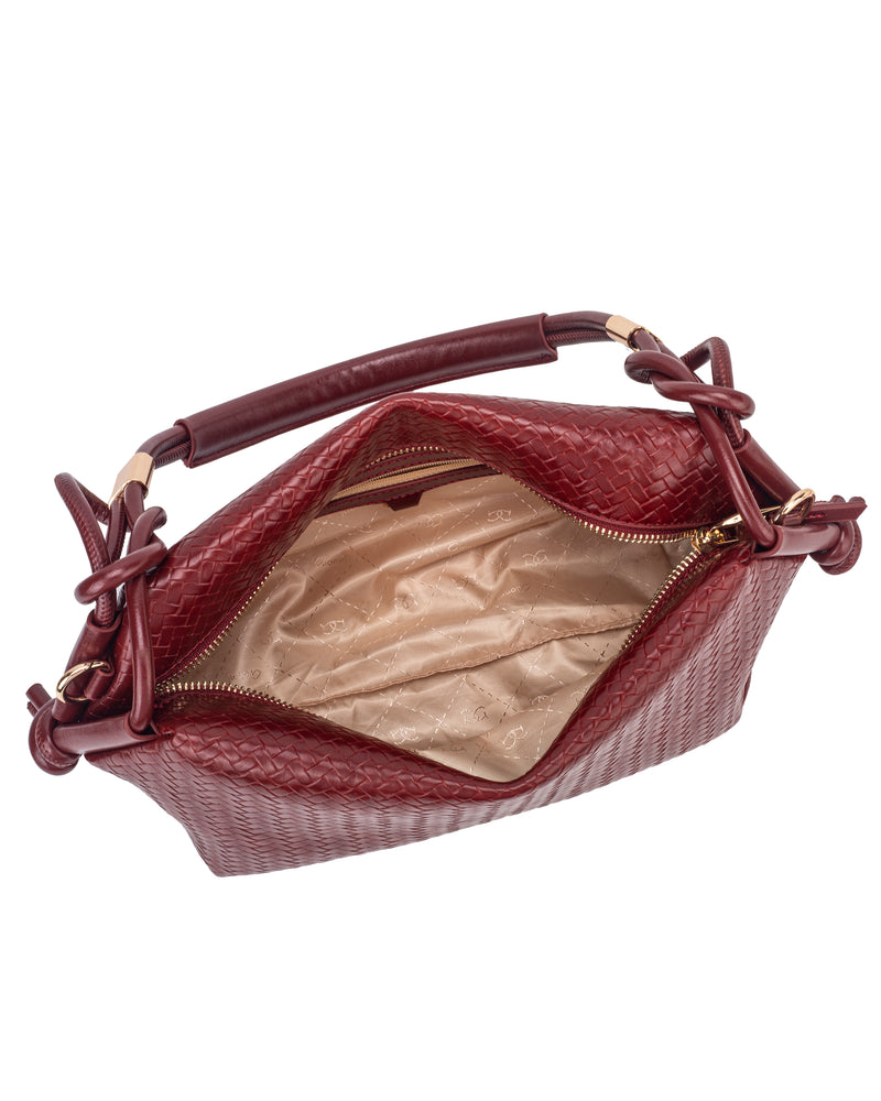 Gionni Neroli Woven Knot Handle Shoulder Bag | Red 11G2919