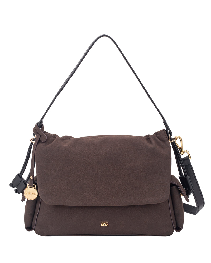 Gionni Flap Over Shoulder Bag | Brown 11G2923