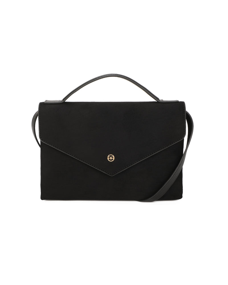 Gionni Vetiver Suede Envelope Shoulder Bag | Black 11G2931