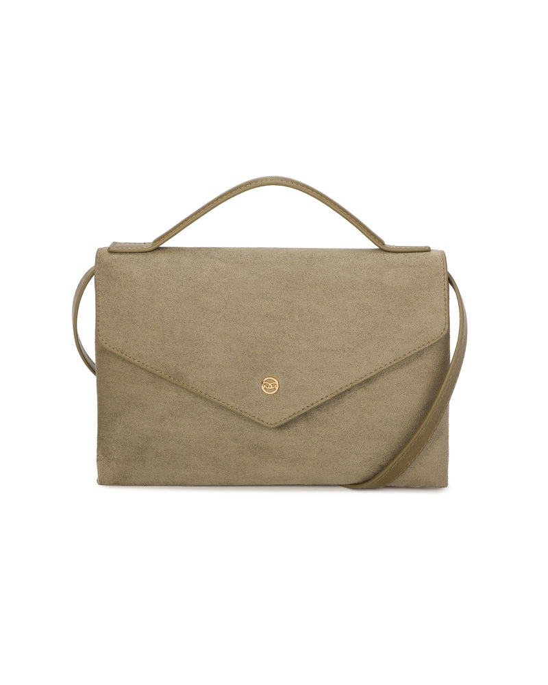 Gionni Vetiver Suede Envelope Shoulder Bag | Green 11G2931