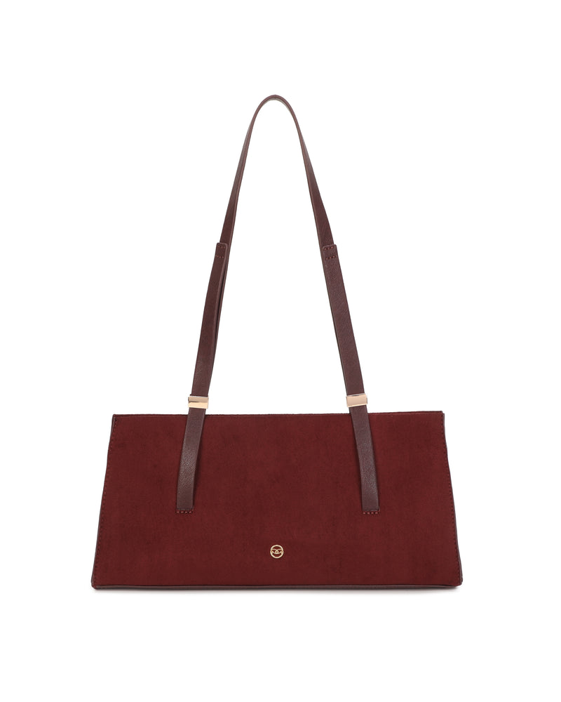 Gionni Vetiver Baguette Shoulder Bag | Maroon 11G2932