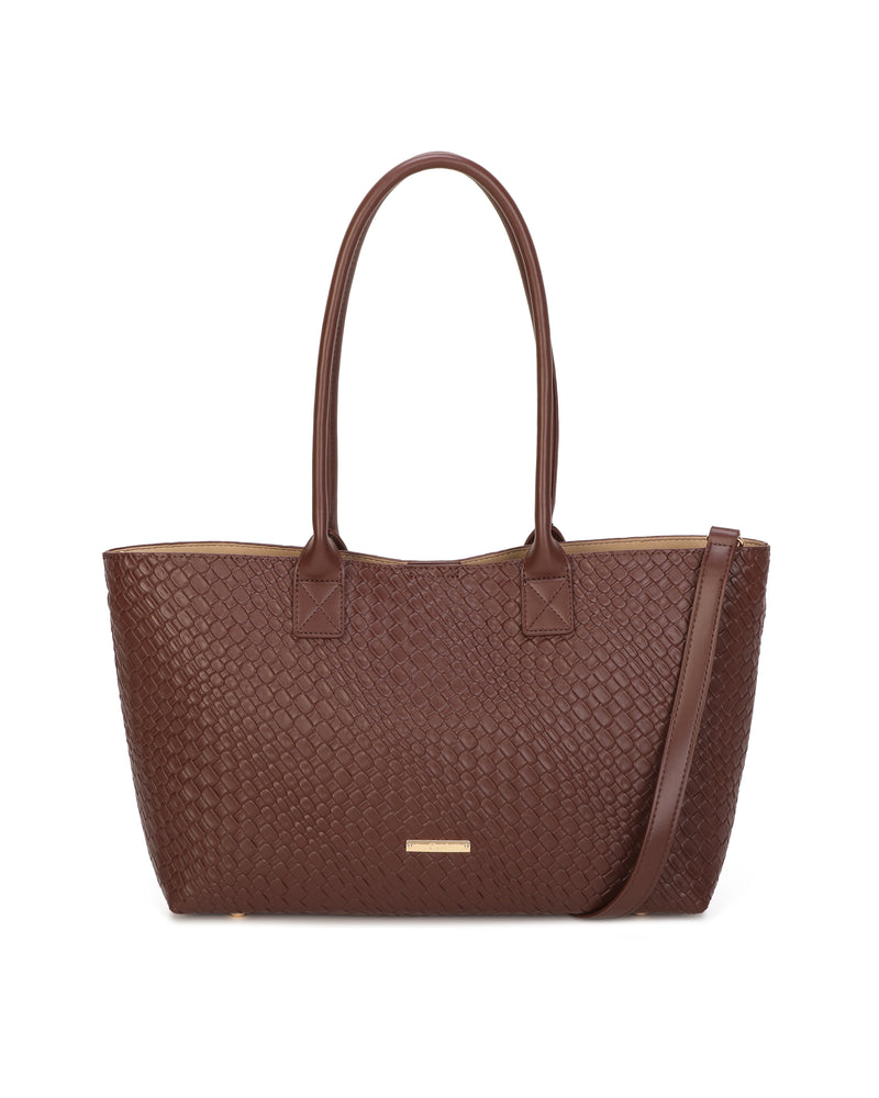 Gionni Sage Woven Shopper Bag | Brown 11G2937