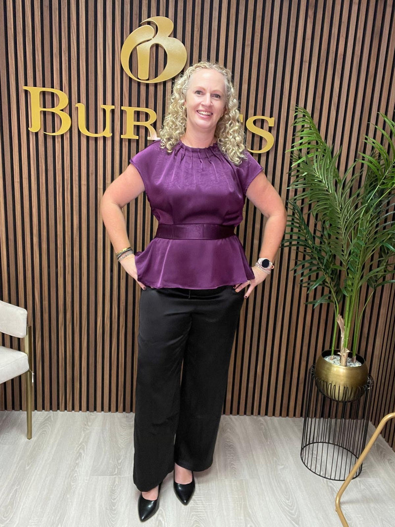 Tracy Belt Blouse | Purple H616A