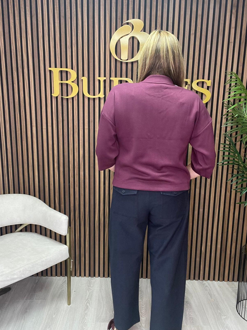 Sunday Zip-Up Bomber Jacket | Wine 6309 6577