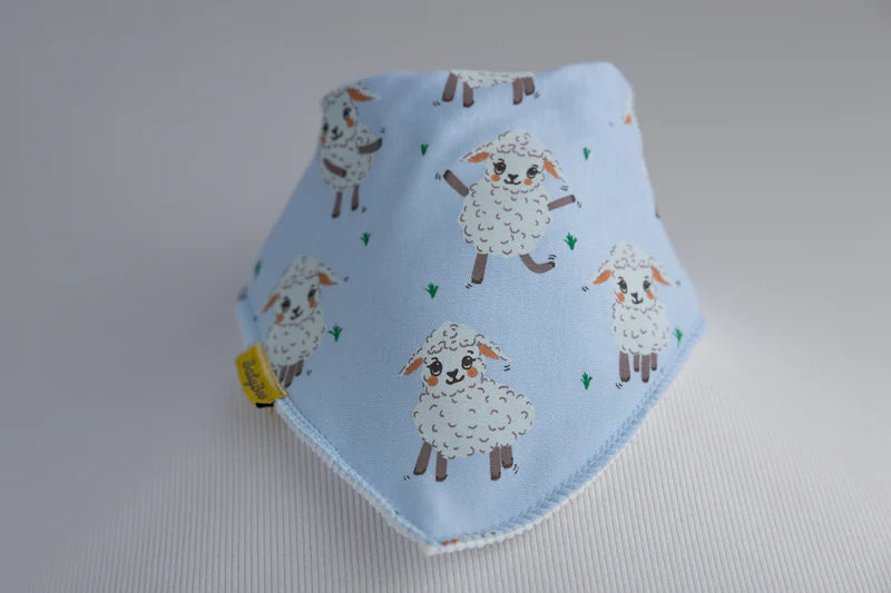 Babyboo Dancing Lamb  Bandana Bib | Blue
