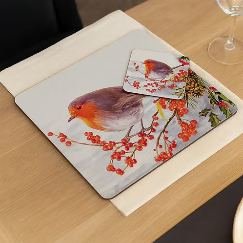 Newgrange Christmas  Placemat & Coaster Set of 6 Pieces| 30302R
