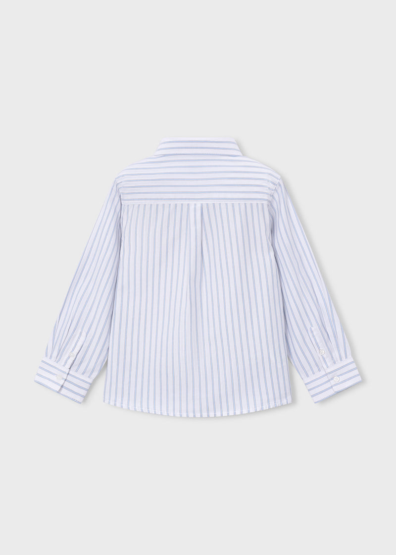 Mayoral Boys Striped Long Sleeve Shirt | White/blue 146