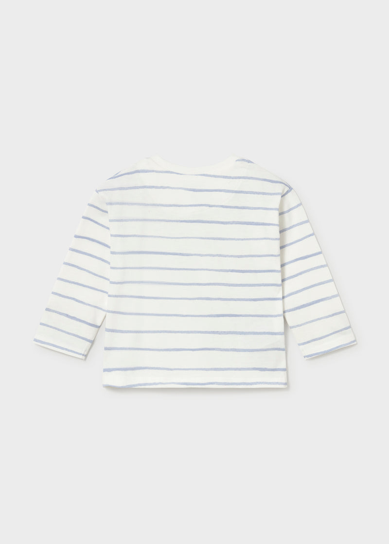 Mayoral Baby Boys Racing Cars Striped T-Shirt | Sky Blue 2011