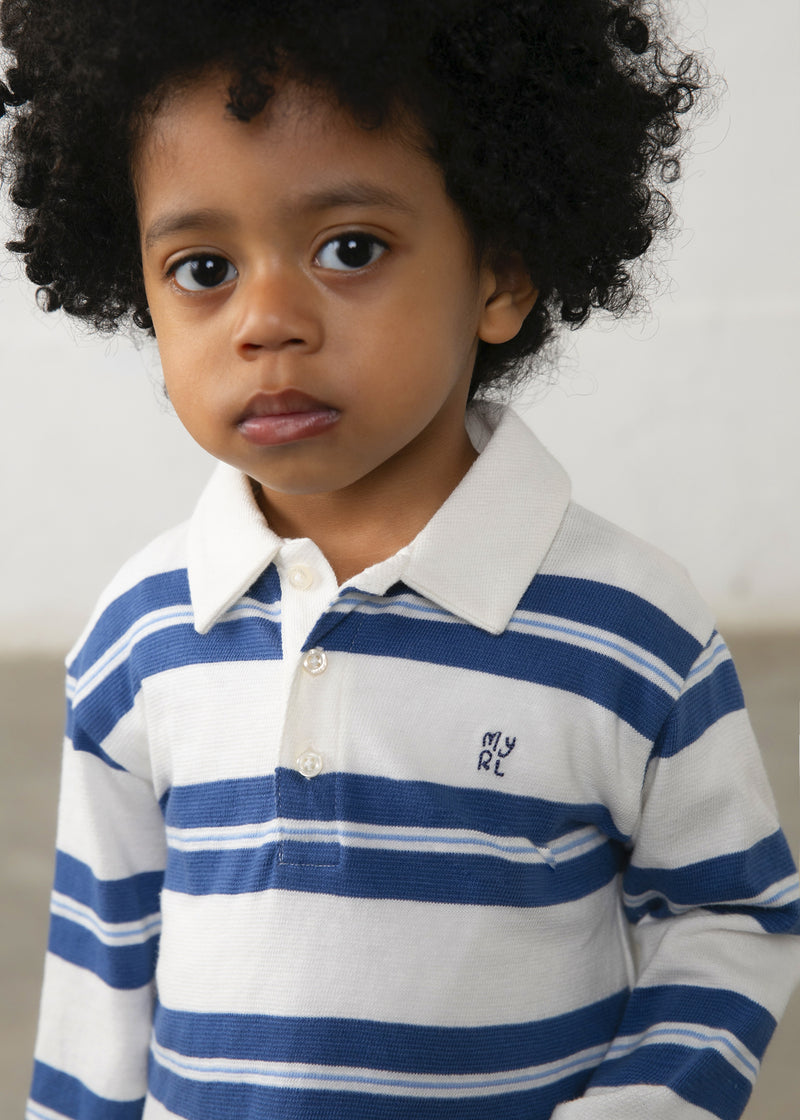 Mayoral Baby Boys Striped Rugby Polo T-Shirt | Indigo 2103
