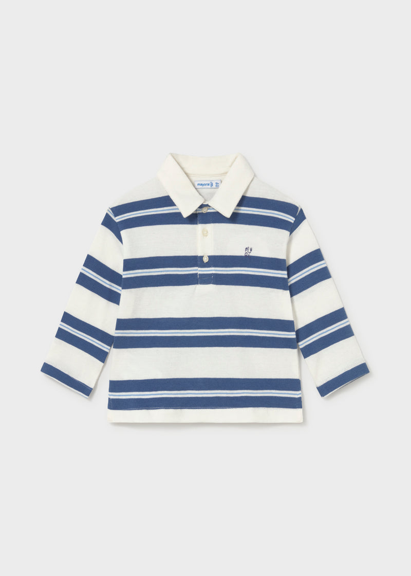 Mayoral Baby Boys Striped Rugby Polo T-Shirt | Indigo 2103