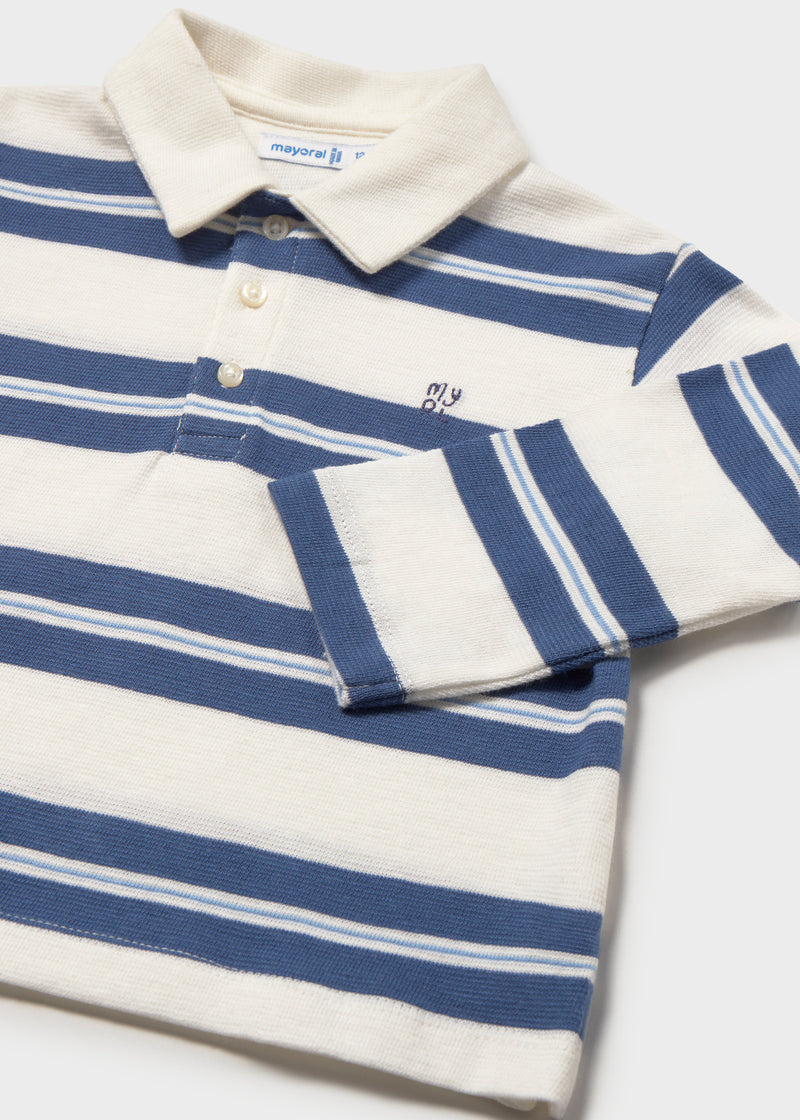 Mayoral Baby Boys Striped Rugby Polo T-Shirt | Indigo 2103