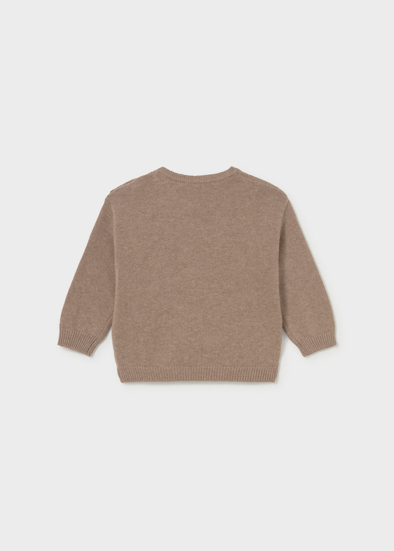 Mayoral Baby Boys Dinosaur Appliqué Knit Sweater | Truffle 2371