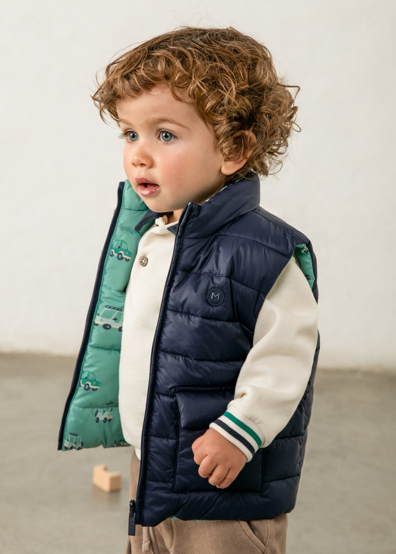 Mayoral Baby Boys Reversible Padded Gilet | Navy 2378