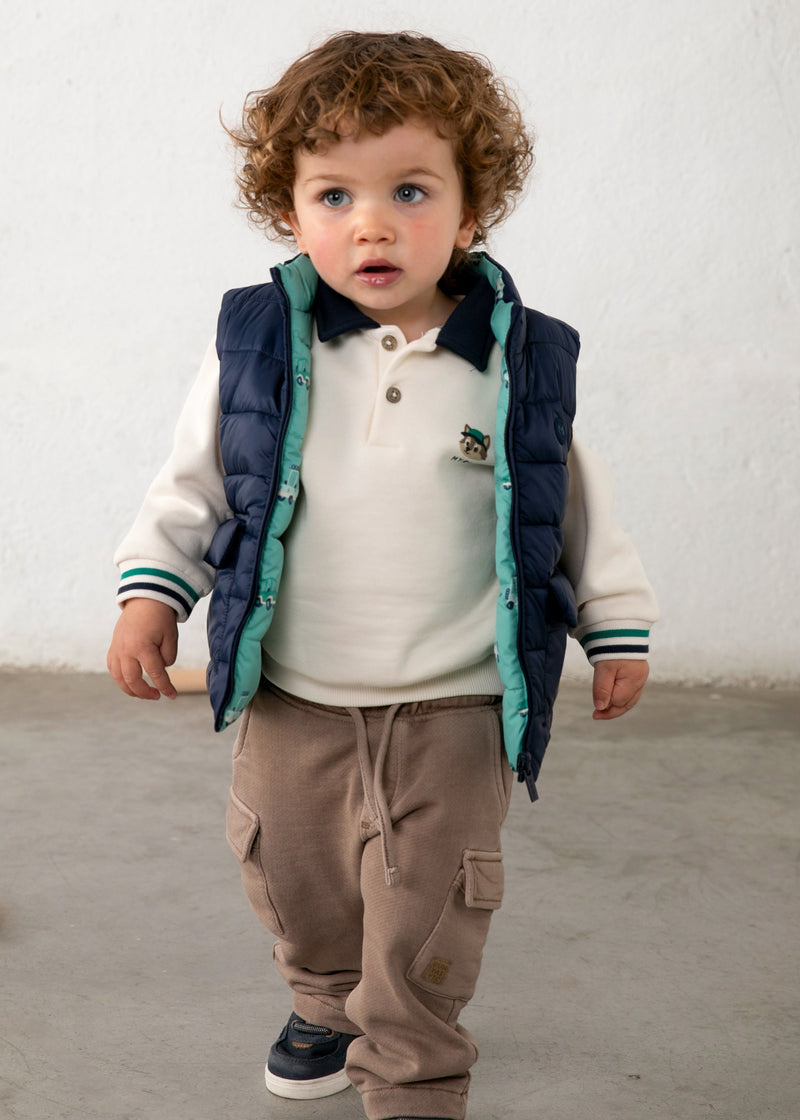 Mayoral Baby Boys Reversible Padded Gilet | Navy 2378