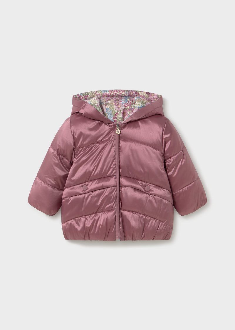 Mayoral Baby Girls Reversible Floral Padded Jacket | Lilac 2437