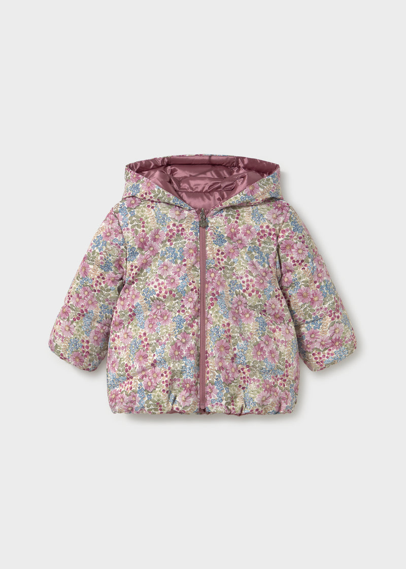 Mayoral Baby Girls Reversible Floral Padded Jacket | Lilac 2437