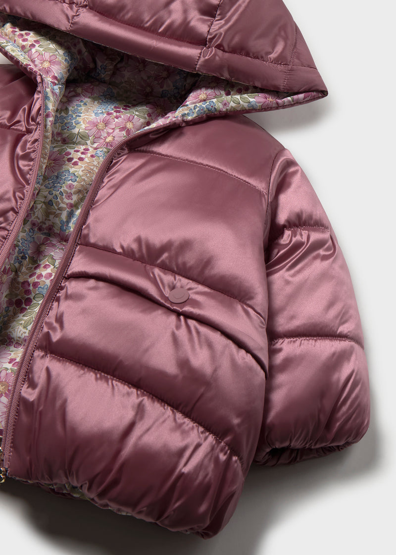 Mayoral Baby Girls Reversible Floral Padded Jacket | Lilac 2437