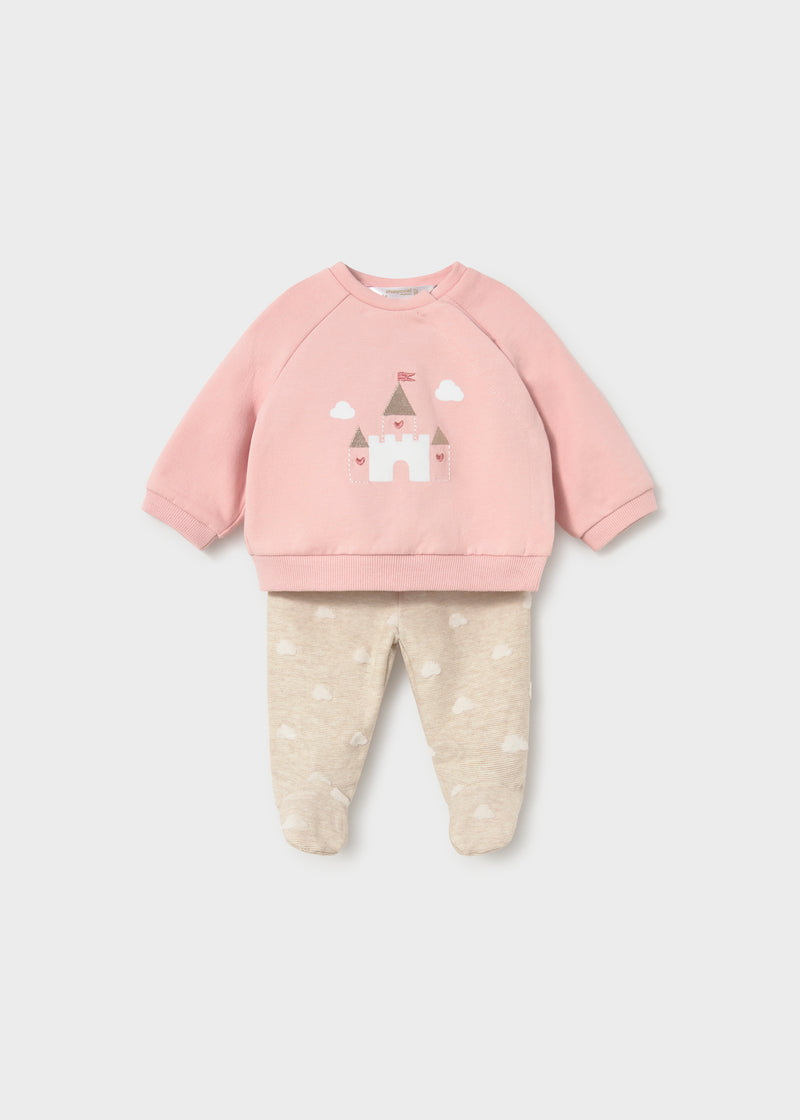 Mayoral Newborn Girls Gaiters Set | Rose 2514