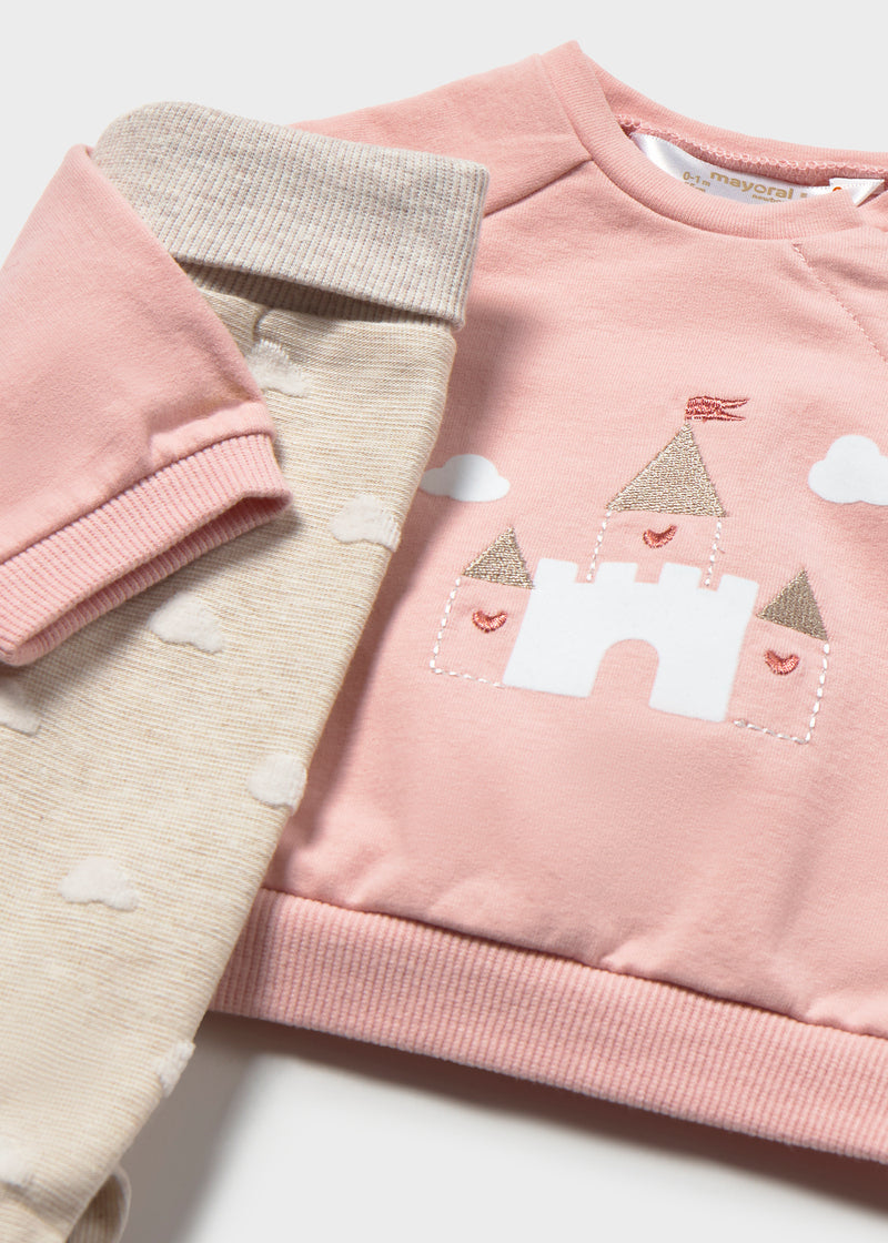 Mayoral Newborn Girls Gaiters Set | Rose 2514