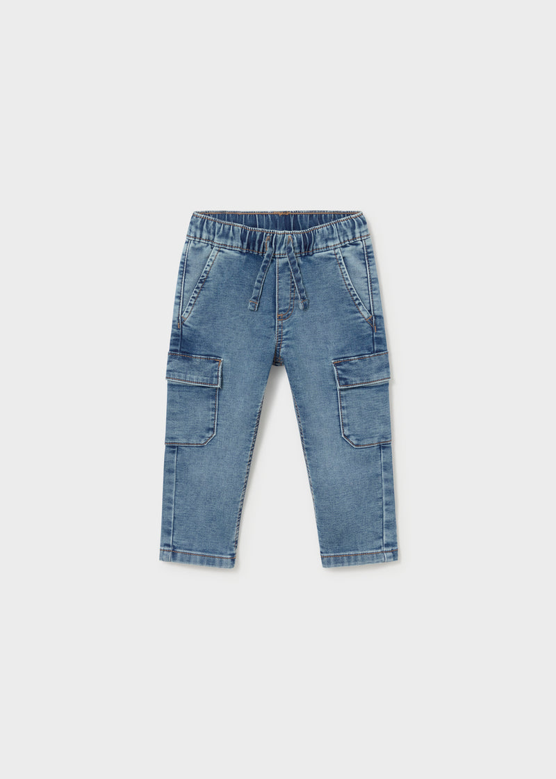 Mayoral Baby Boys Cargo Denim Jeans | Light 2540