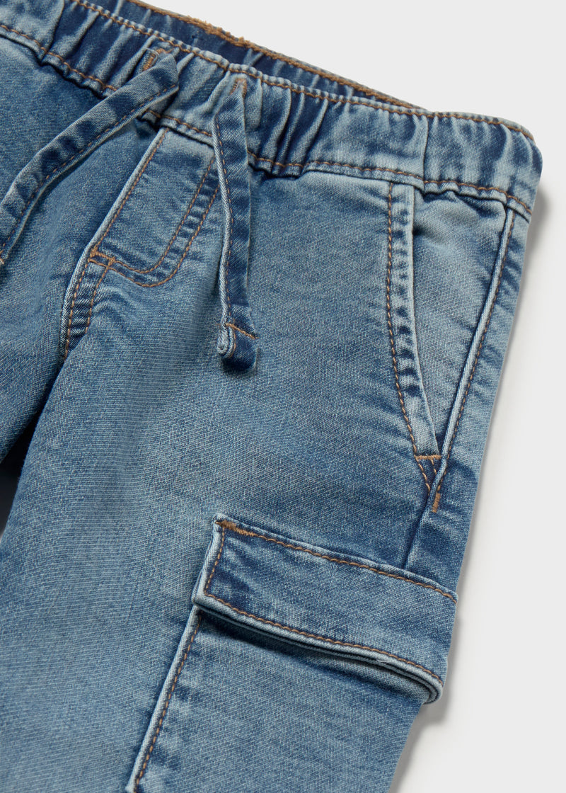 Mayoral Baby Boys Cargo Denim Jeans | Light 2540