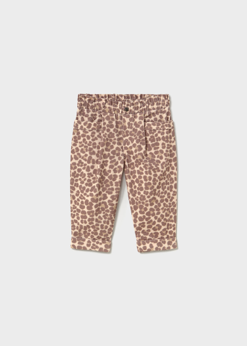 Mayoral Baby Girls Leopard Print Corduroy Trousers | Wahut 2553