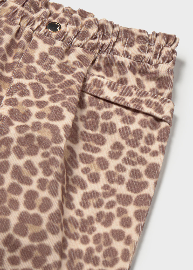 Mayoral Baby Girls Leopard Print Corduroy Trousers | Wahut 2553