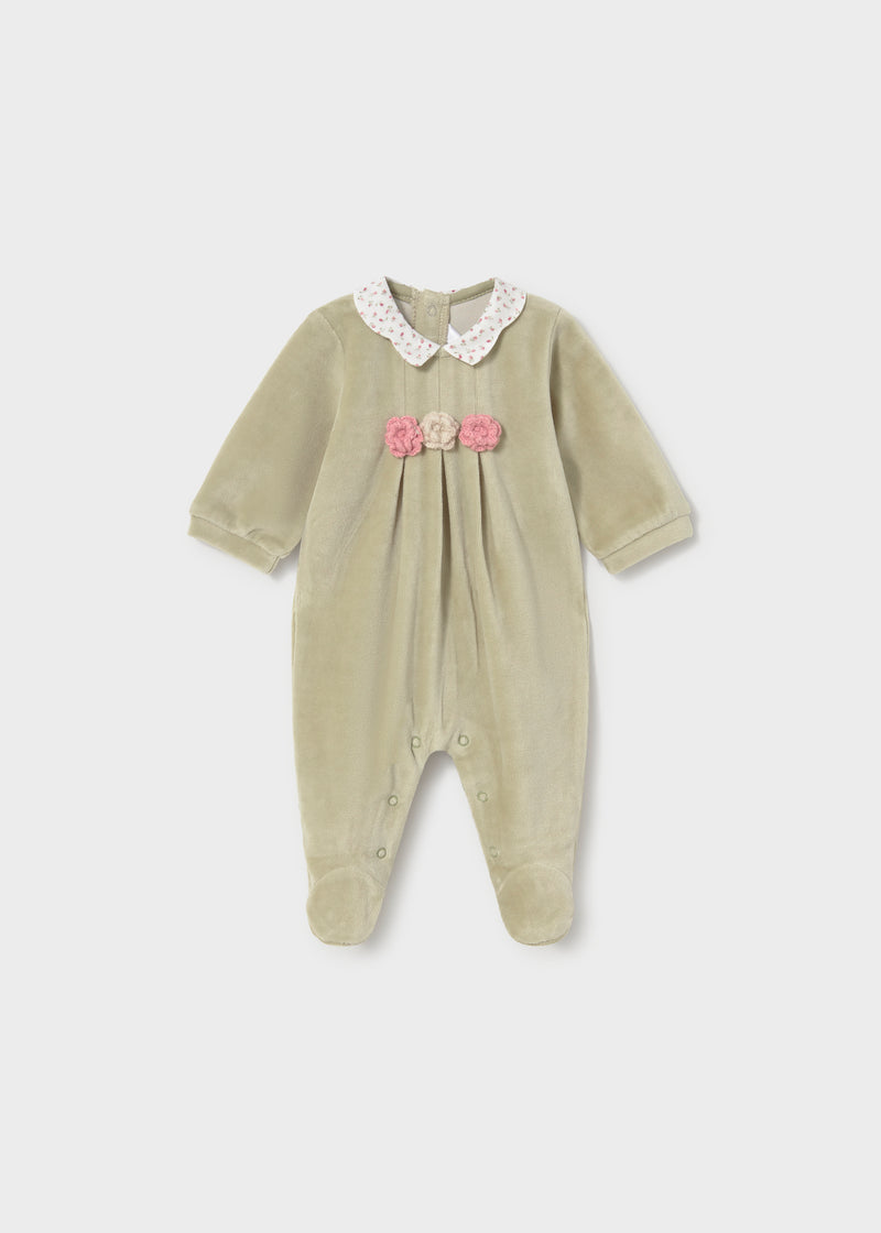 Mayoral Baby Girls 2-Pack Velour & Floral Romper | Bayleaf 2752
