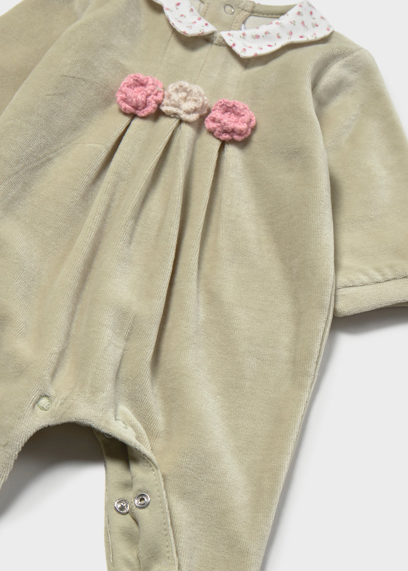 Mayoral Baby Girls 2-Pack Velour & Floral Romper | Bayleaf 2752