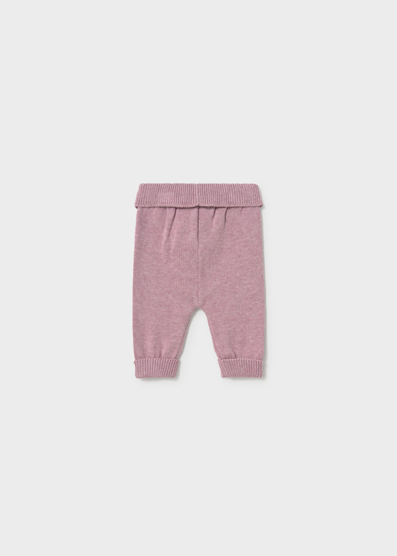 Mayoral Baby Girls 3-Piece Fair Isle Knit Vest, Top & Knit Trousers Set | Mauve 2757