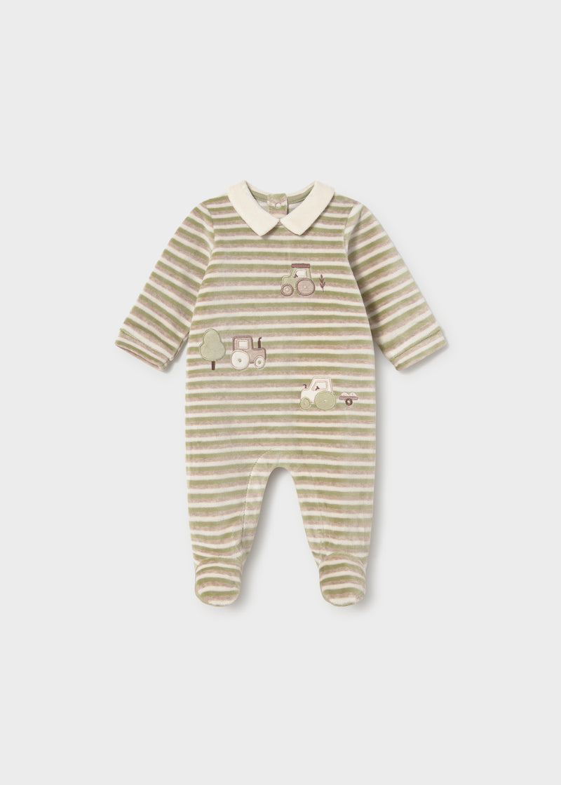 Mayoral Baby Boys Striped Velour Onesie | Bayleaf 2766