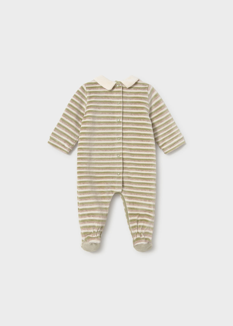 Mayoral Baby Boys Striped Velour Onesie | Bayleaf 2766